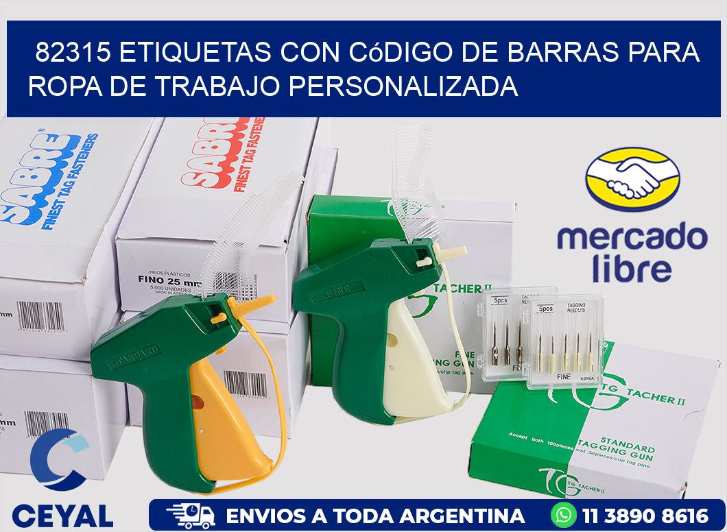 82315 Etiquetas con código de barras para ropa de trabajo personalizada