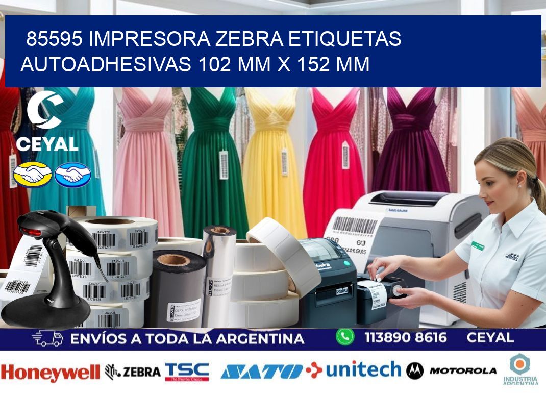 85595 impresora zebra etiquetas autoadhesivas 102 mm x 152 mm