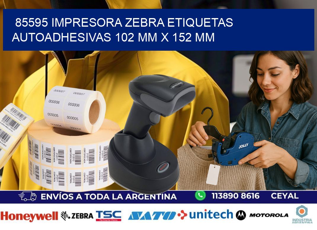 85595 impresora zebra etiquetas autoadhesivas 102 mm x 152 mm