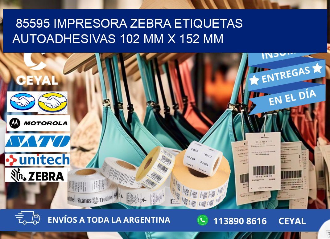 85595 impresora zebra etiquetas autoadhesivas 102 mm x 152 mm