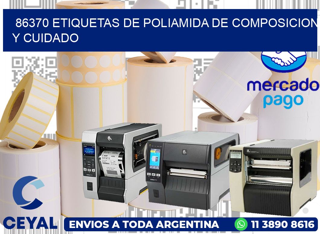86370 etiquetas de poliamida de composicion y cuidado