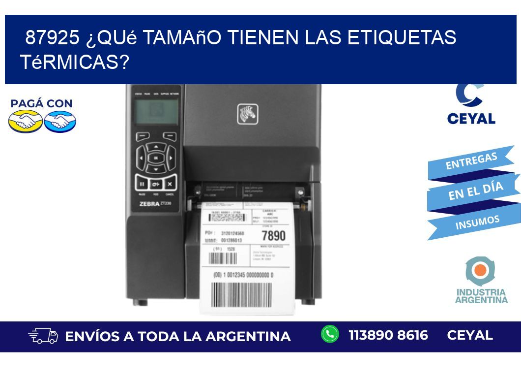 87925 ¿Qué tamaño tienen las etiquetas térmicas?