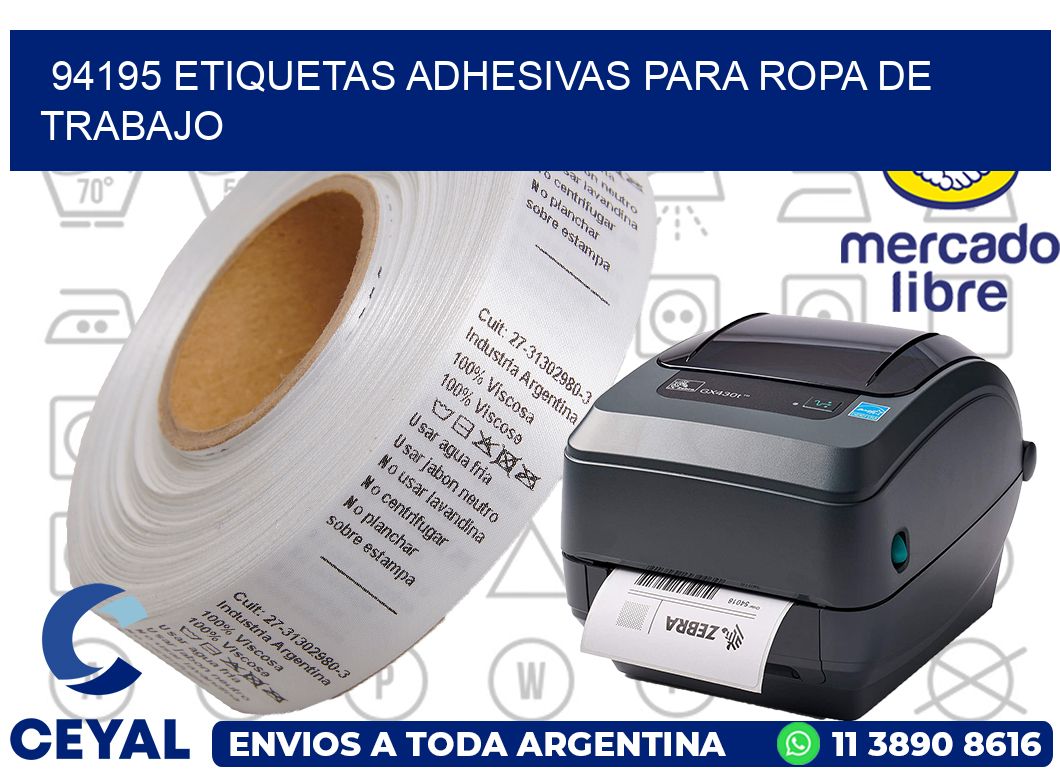 94195 Etiquetas adhesivas para ropa de trabajo