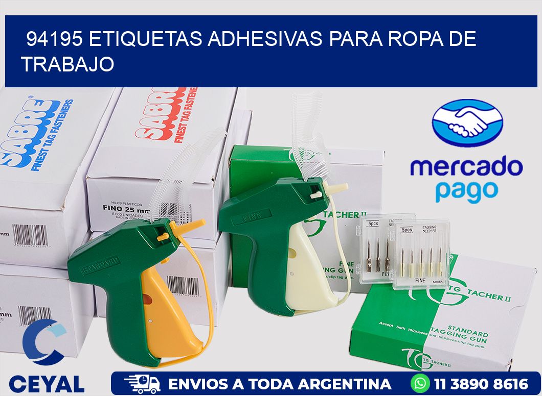 94195 Etiquetas adhesivas para ropa de trabajo