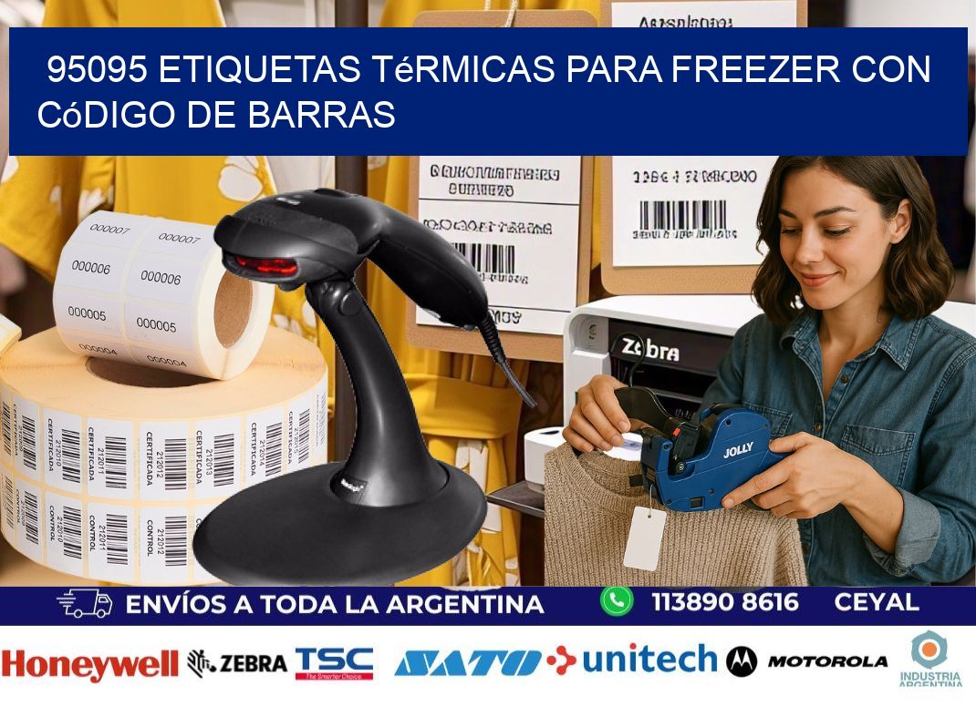 95095 etiquetas térmicas para freezer con código de barras