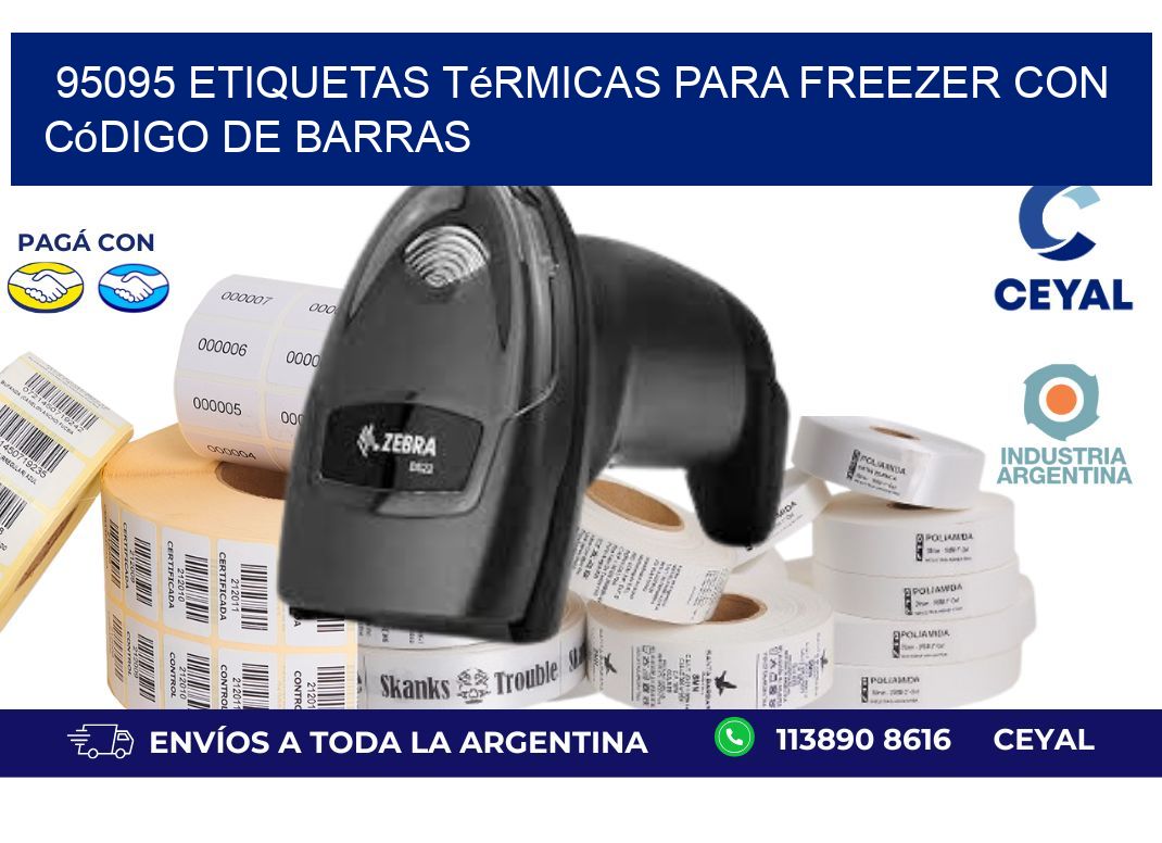 95095 etiquetas térmicas para freezer con código de barras