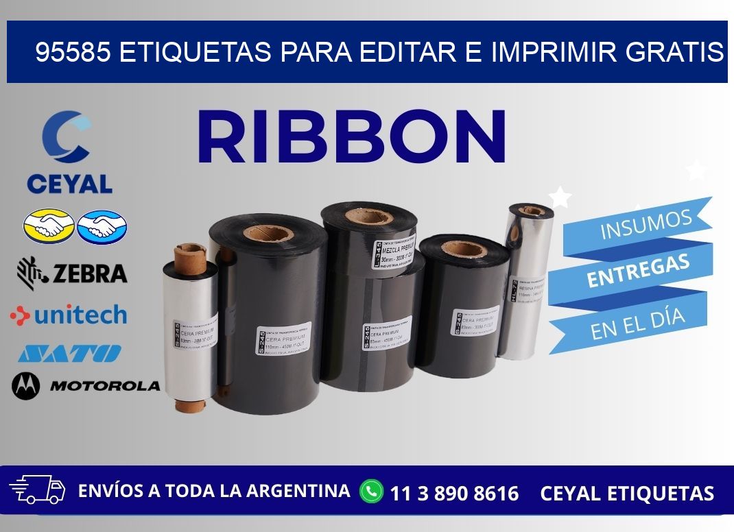 95585 Etiquetas para editar e imprimir gratis