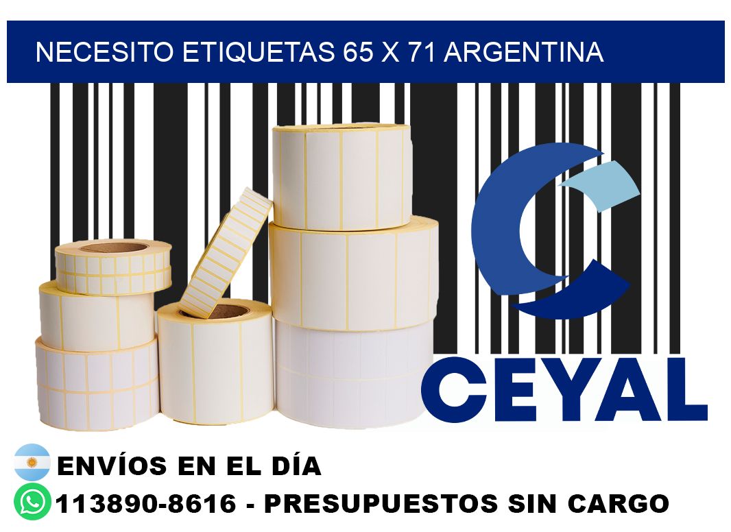 Necesito etiquetas 65 x 71 argentina