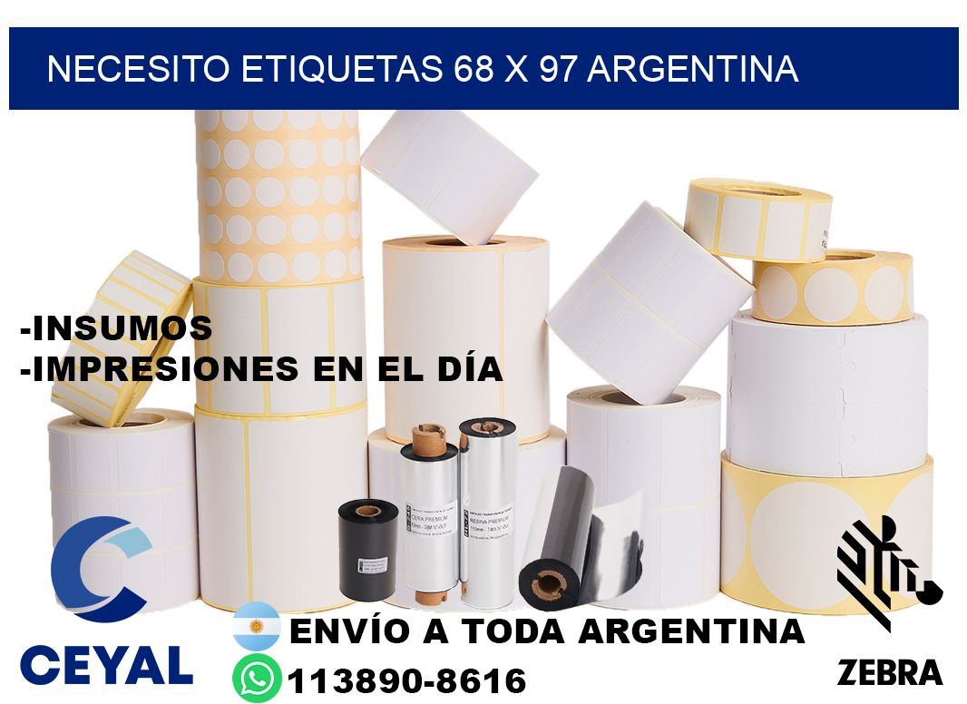 Necesito etiquetas 68 x 97 argentina