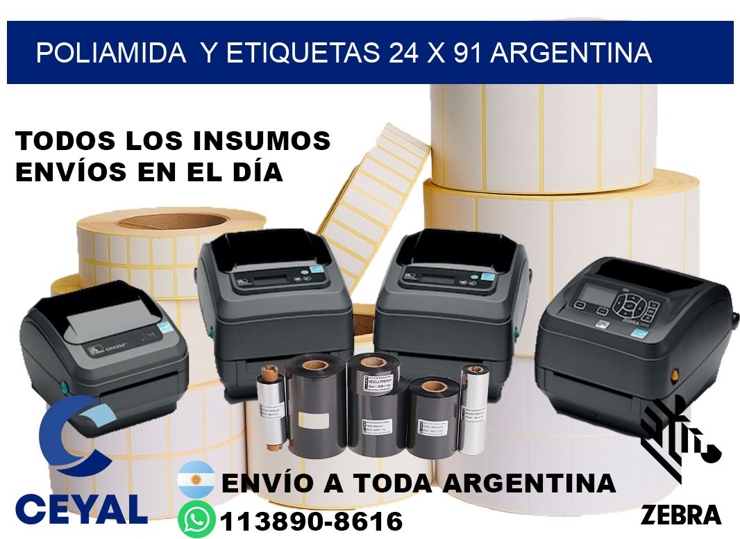 Poliamida  y etiquetas 24 x 91 argentina