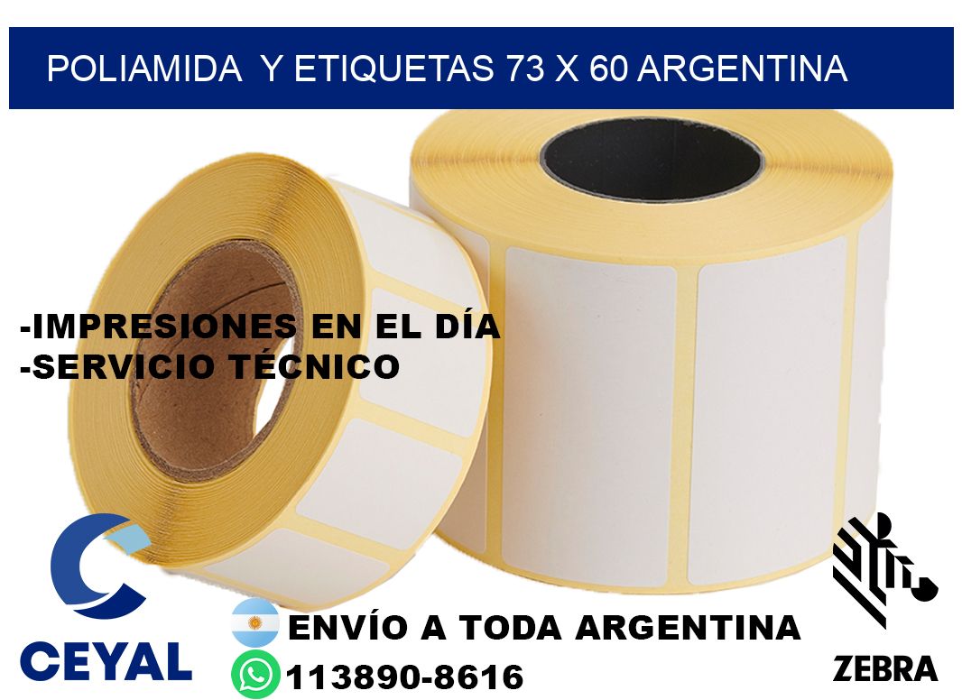 Poliamida  y etiquetas 73 x 60 argentina