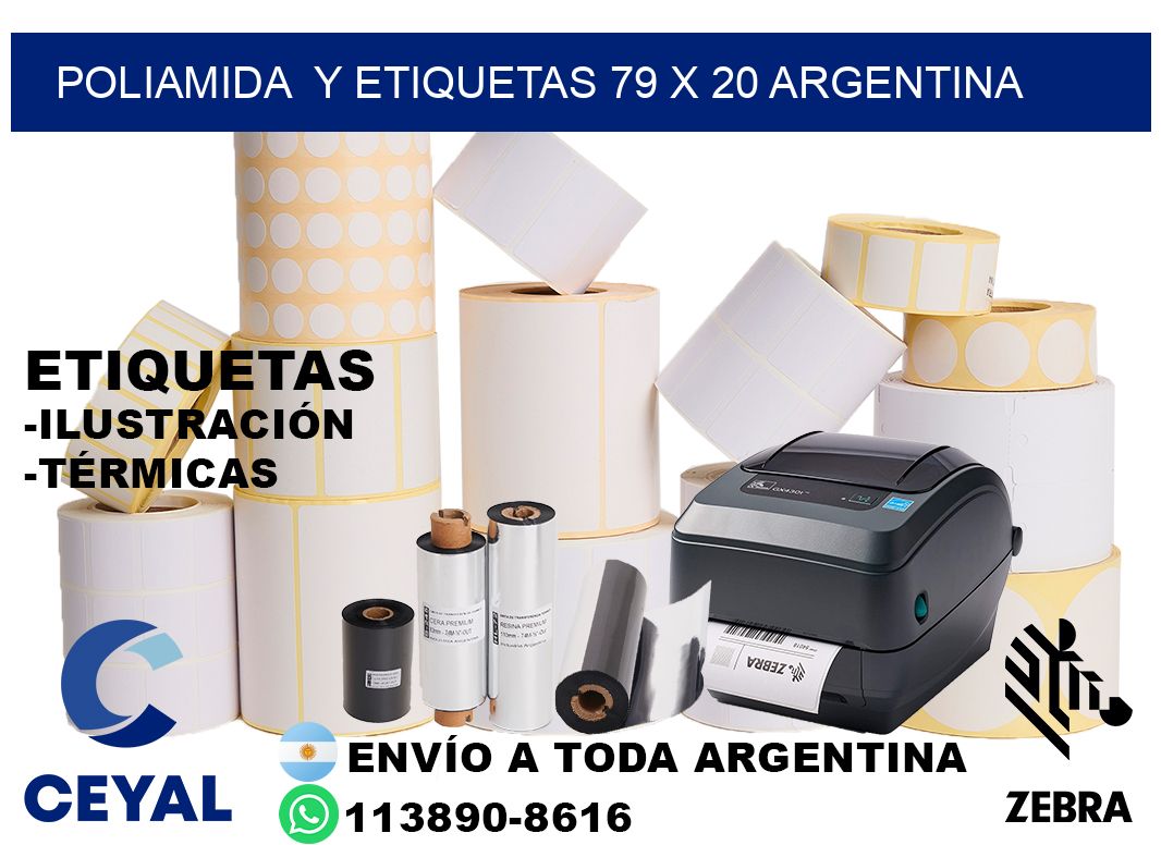 Poliamida y etiquetas 79 x 20 argentina