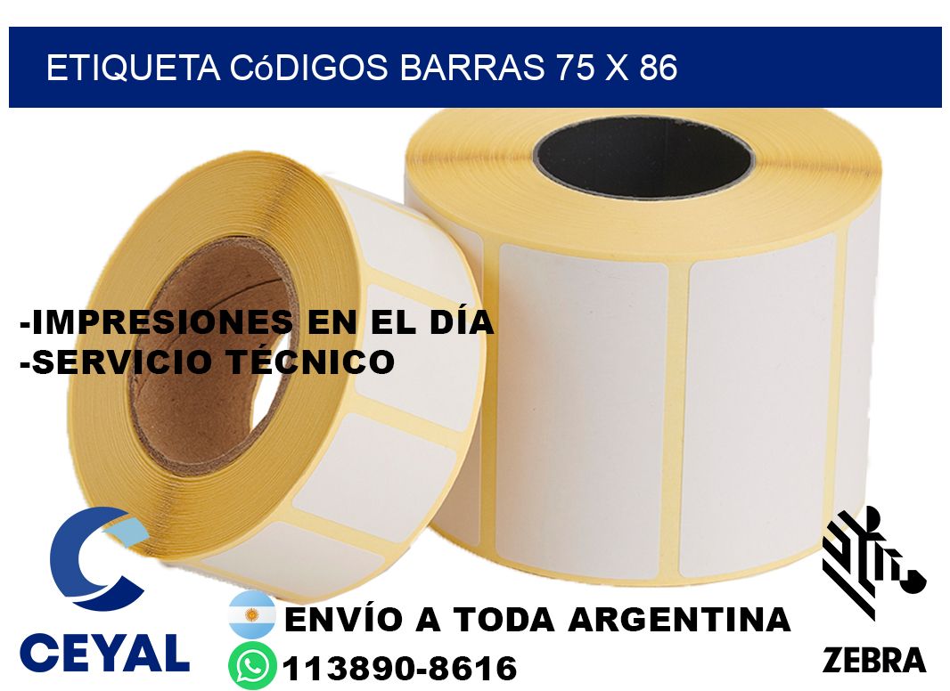 etiqueta códigos barras 75 x 86