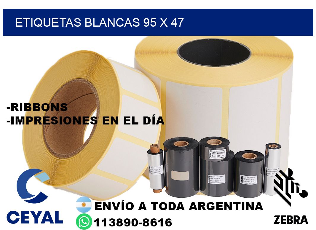 etiquetas blancas 95 x 47