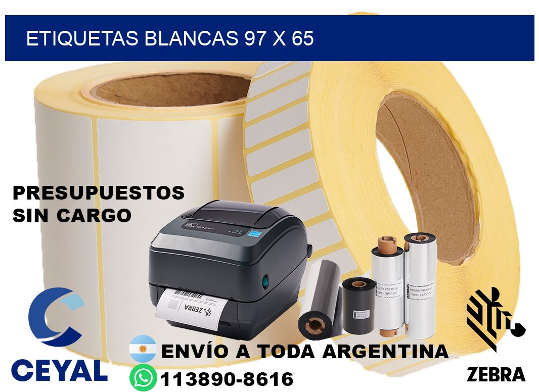 etiquetas blancas 97 x 65