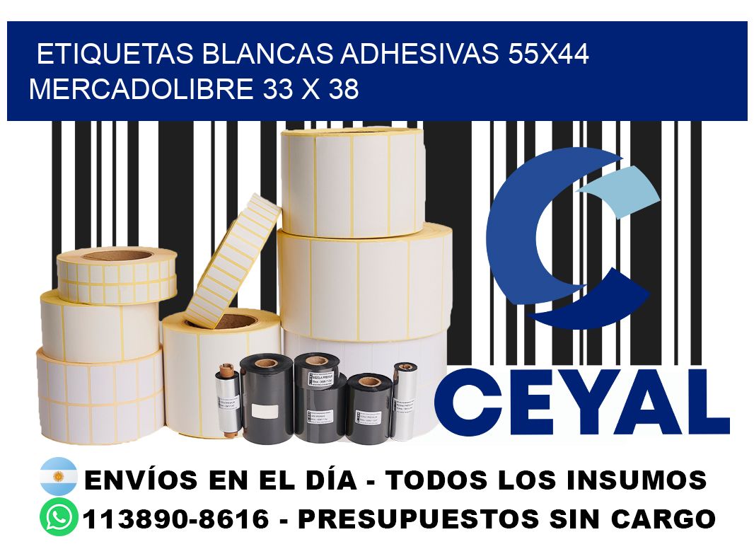 etiquetas blancas adhesivas 55x44 mercadolibre 33 x 38