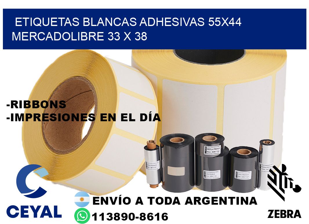 etiquetas blancas adhesivas 55x44 mercadolibre 33 x 38