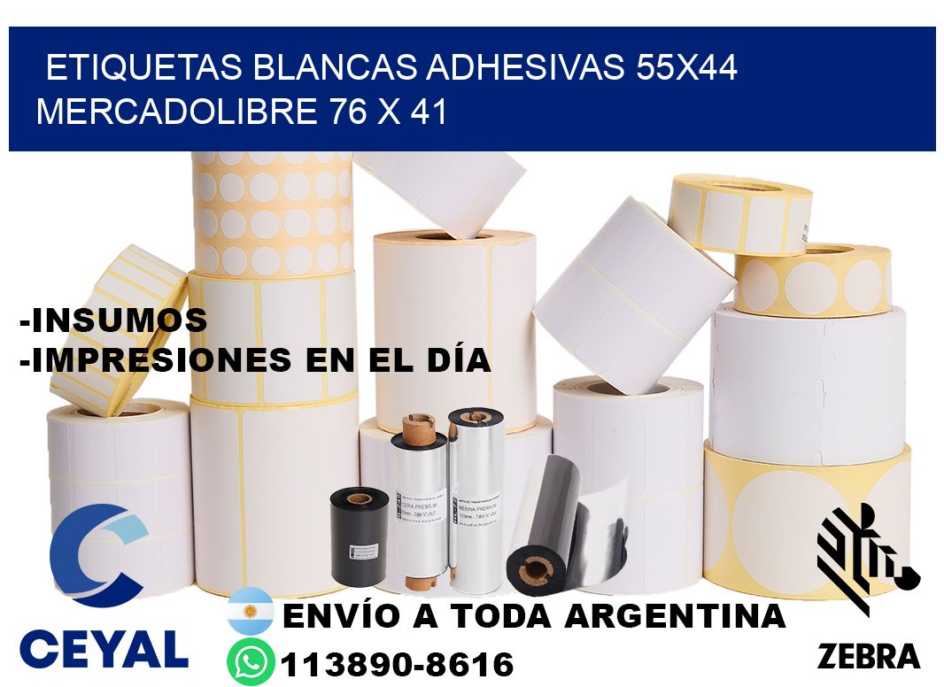 etiquetas blancas adhesivas 55x44 mercadolibre 76 x 41