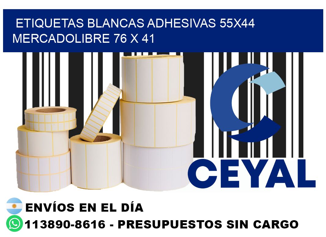 etiquetas blancas adhesivas 55x44 mercadolibre 76 x 41
