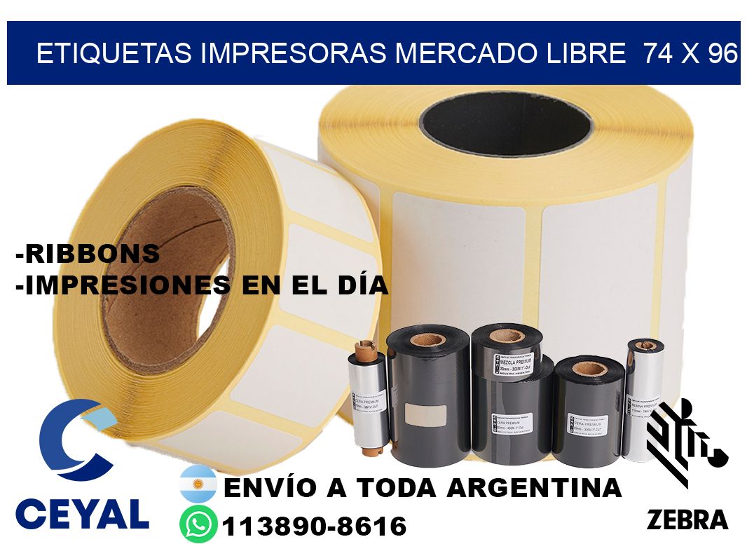 etiquetas impresoras mercado libre 74 x 96