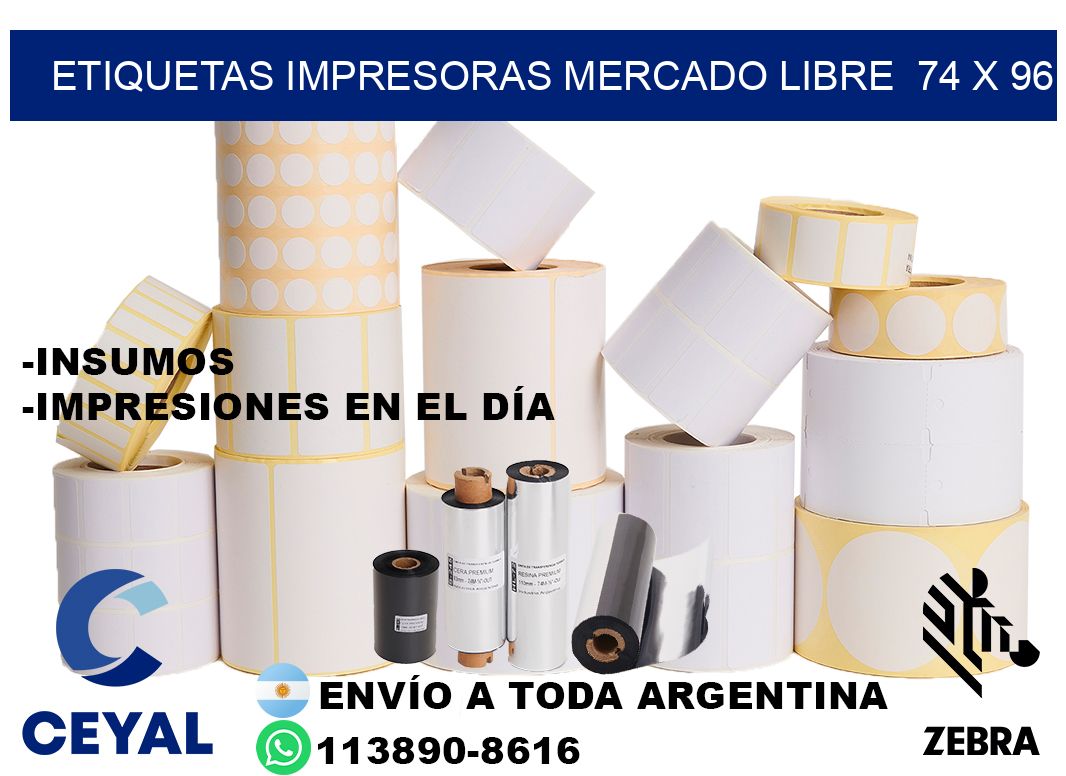etiquetas impresoras mercado libre 74 x 96