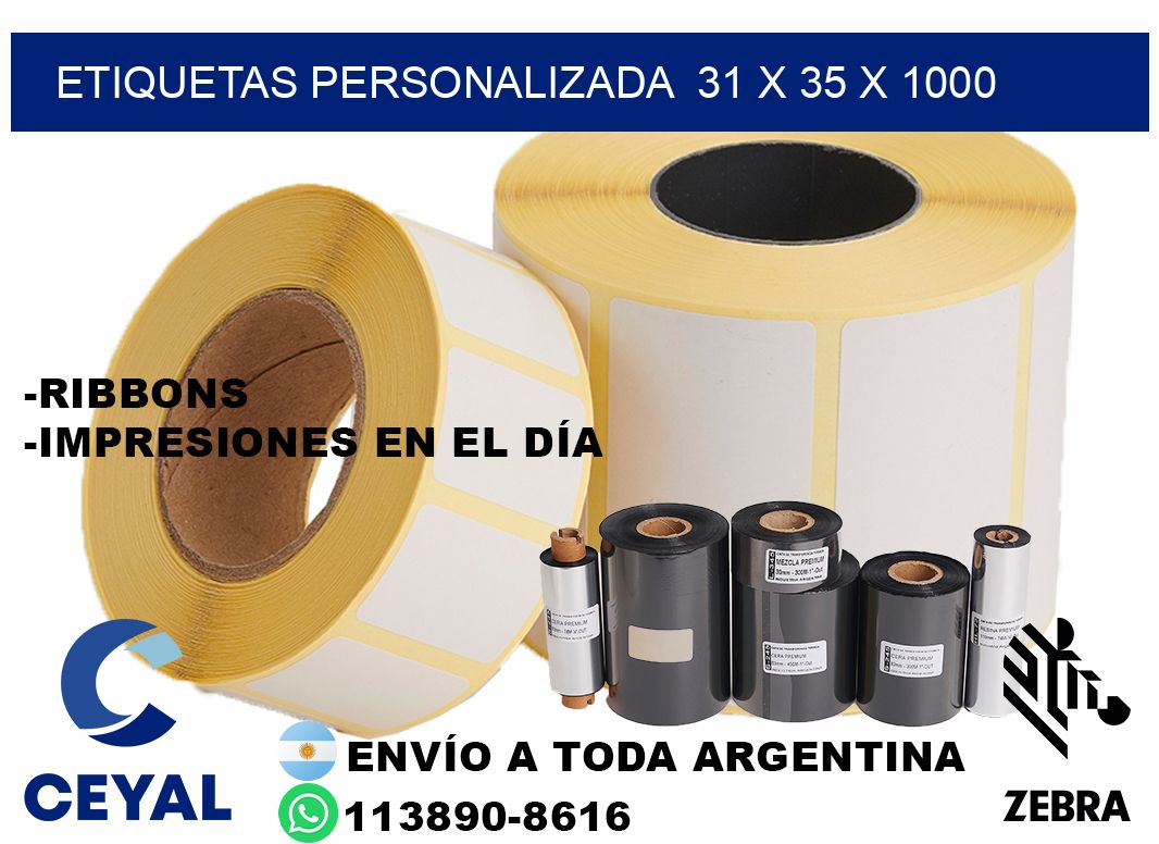etiquetas personalizada 31 x 35 x 1000