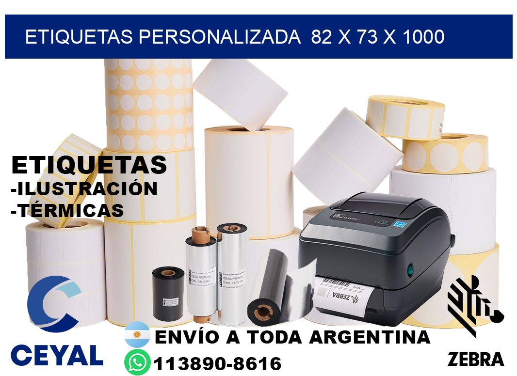 etiquetas personalizada  82 x 73 x 1000
