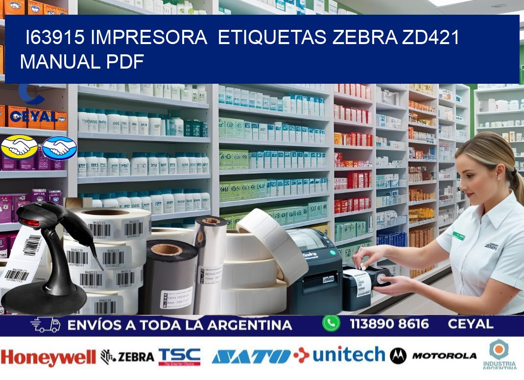i63915 impresora etiquetas Zebra ZD421 manual PDF