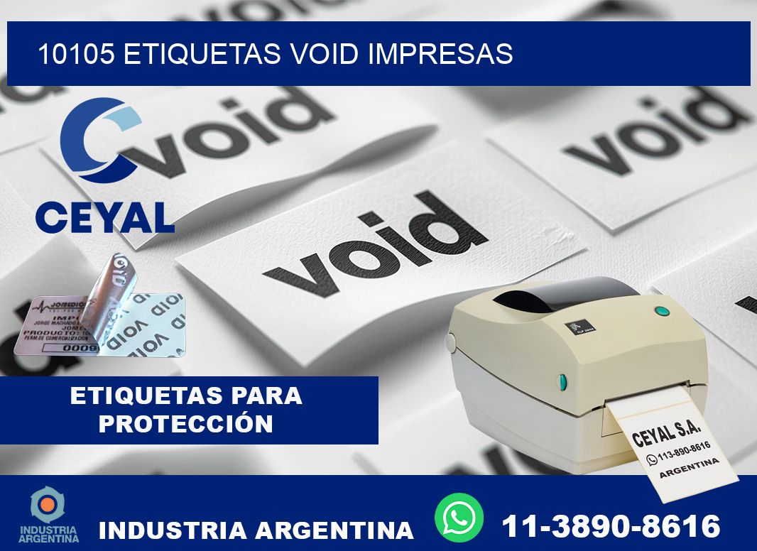 10105 etiquetas void impresas