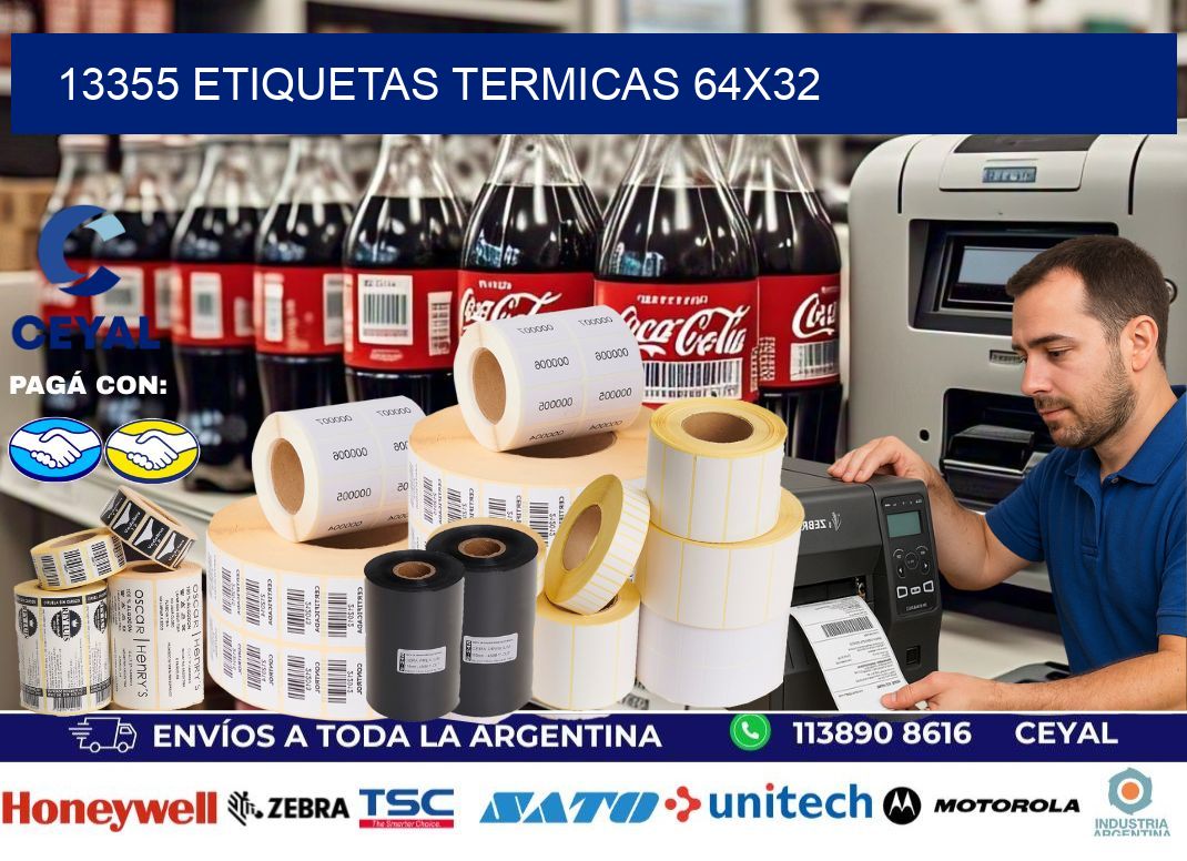 13355 etiquetas termicas 64x32