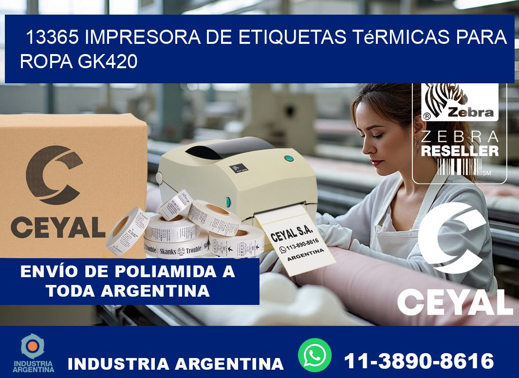 13365 impresora de etiquetas térmicas para ropa GK420