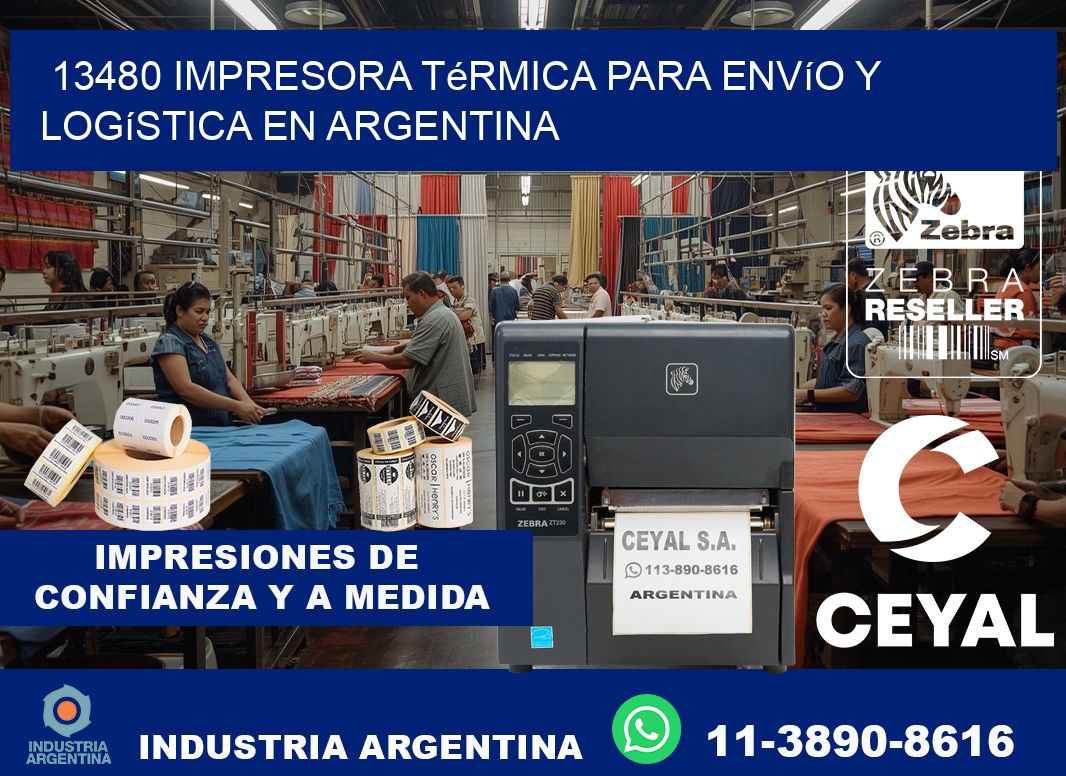 13480 impresora térmica para envío y logística en Argentina