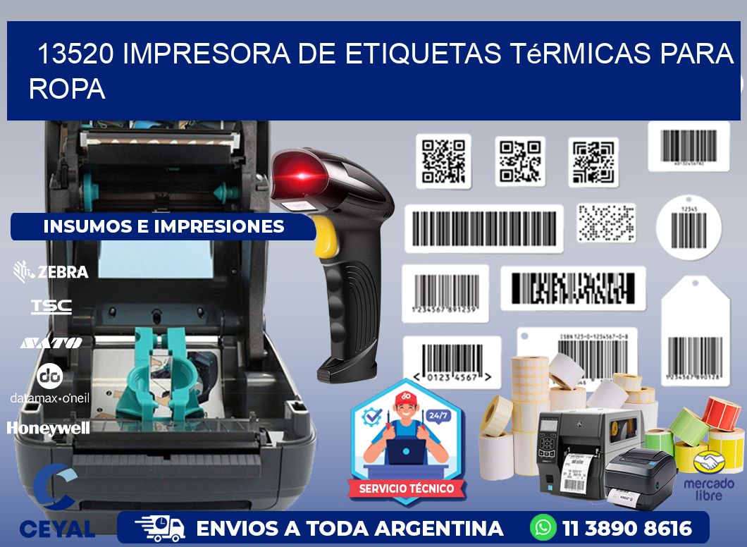13520 impresora de etiquetas térmicas para ropa