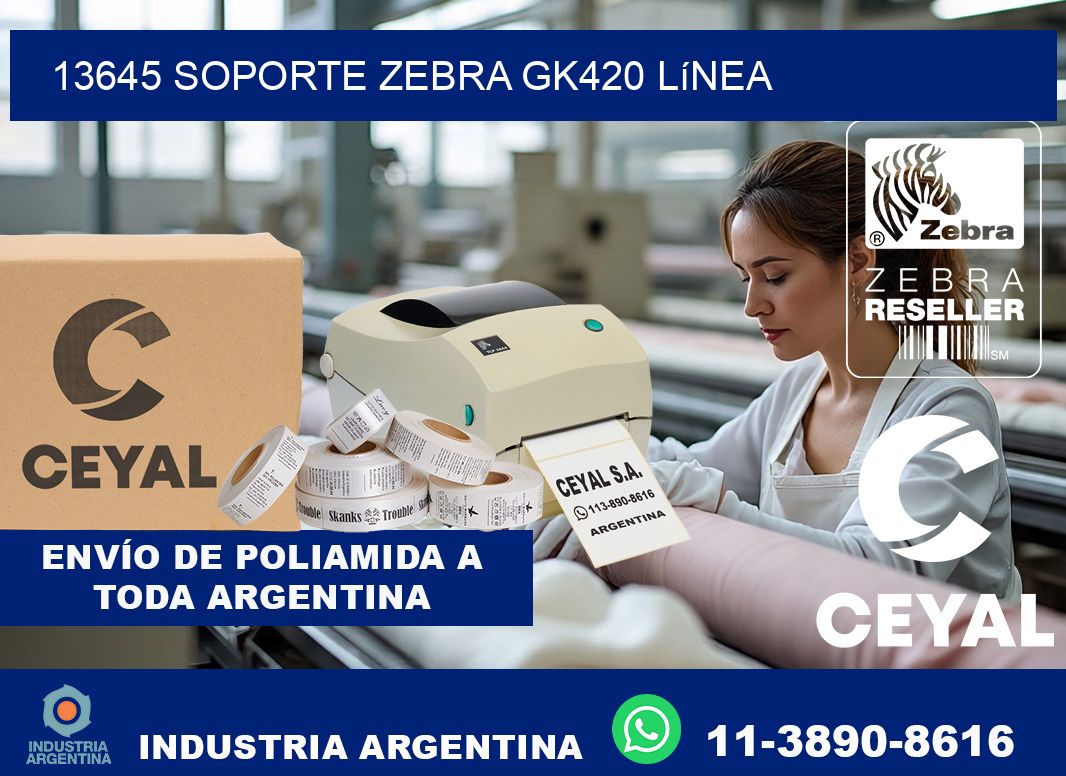 13645 soporte zebra gk420 línea