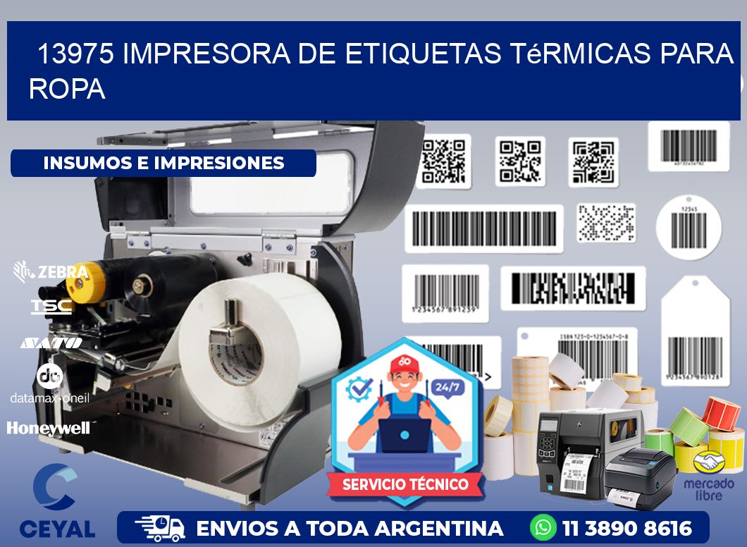 13975 impresora de etiquetas térmicas para ropa