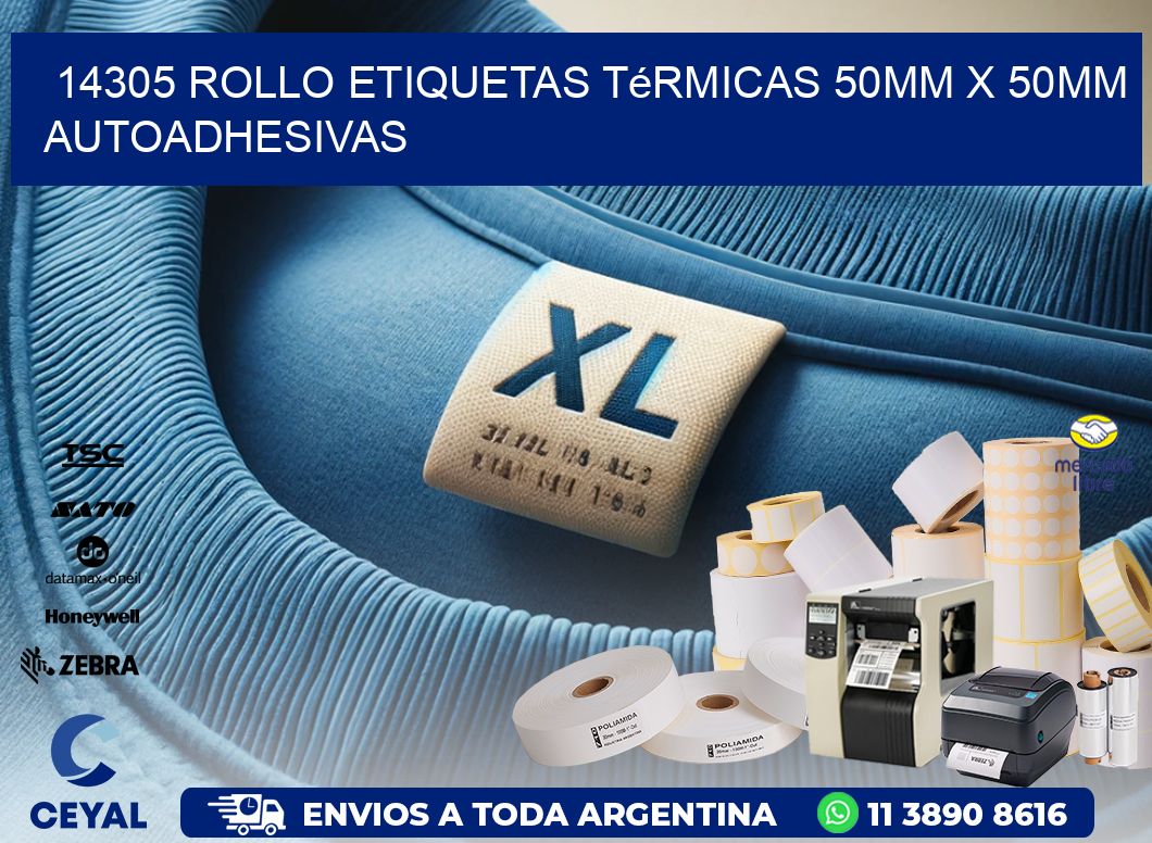 14305 Rollo Etiquetas Térmicas 50mm X 50mm Autoadhesivas