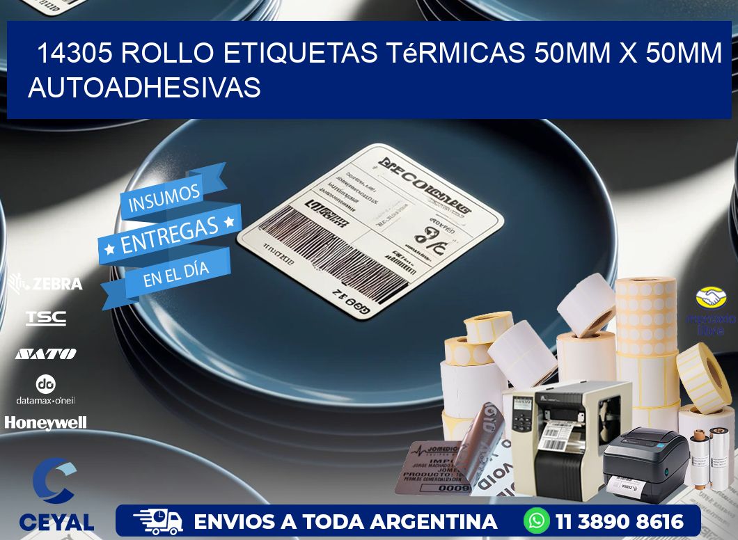 14305 Rollo Etiquetas Térmicas 50mm X 50mm Autoadhesivas