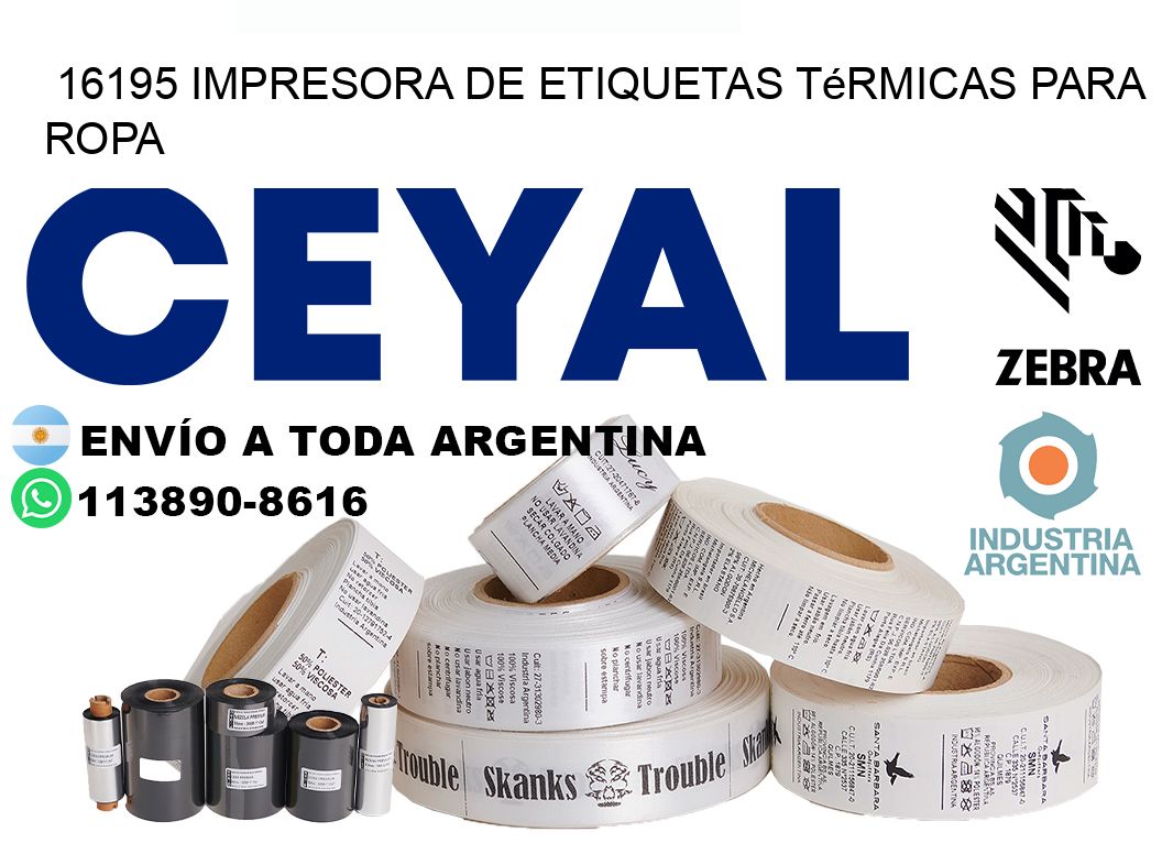 16195 impresora de etiquetas térmicas para ropa