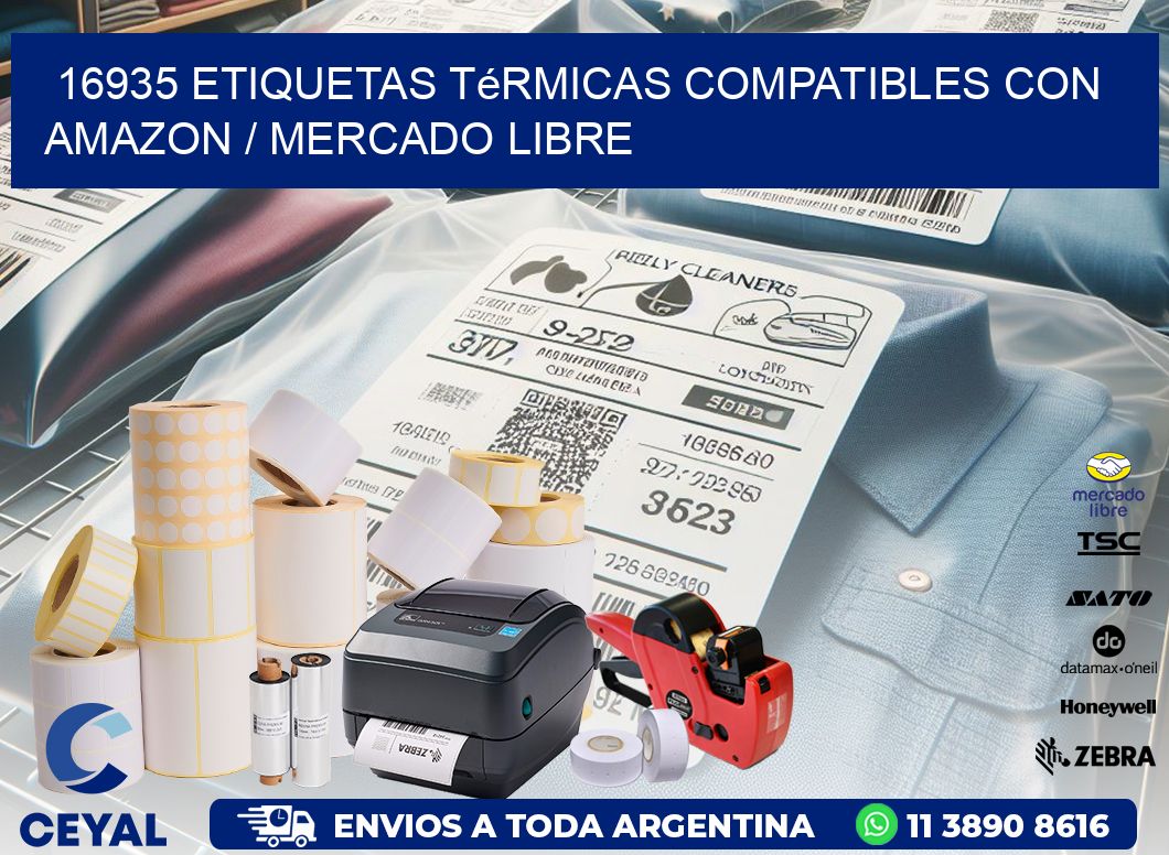 16935 etiquetas térmicas compatibles con Amazon / Mercado Libre
