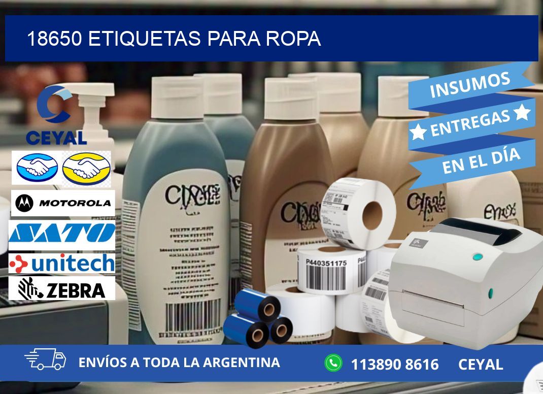 18650 etiquetas para ropa