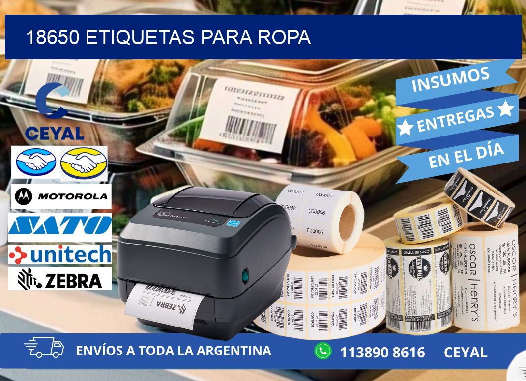 18650 etiquetas para ropa