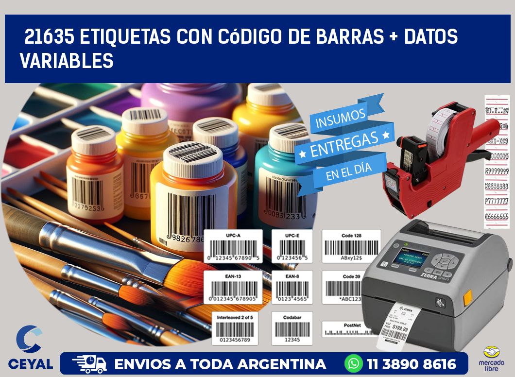 21635 etiquetas con código de barras + datos variables