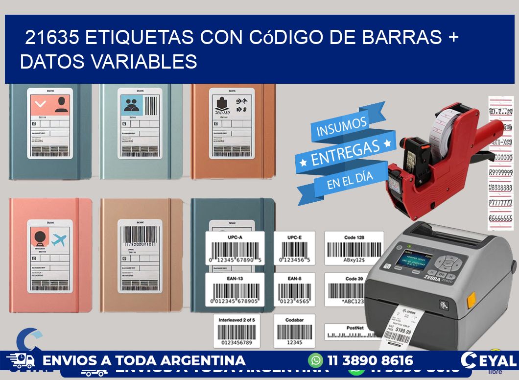 21635 etiquetas con código de barras + datos variables