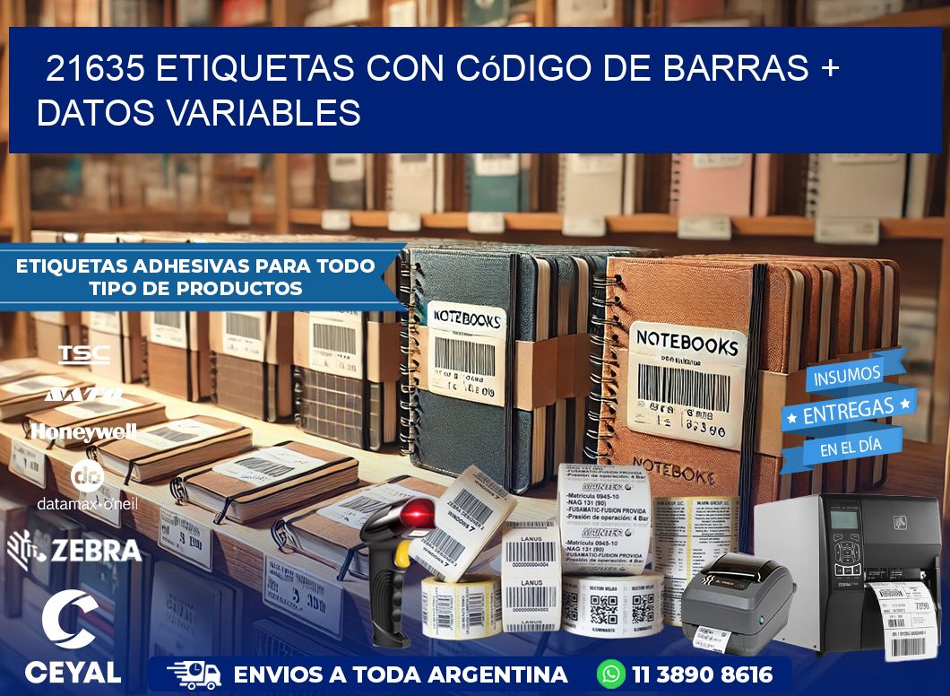 21635 etiquetas con código de barras + datos variables