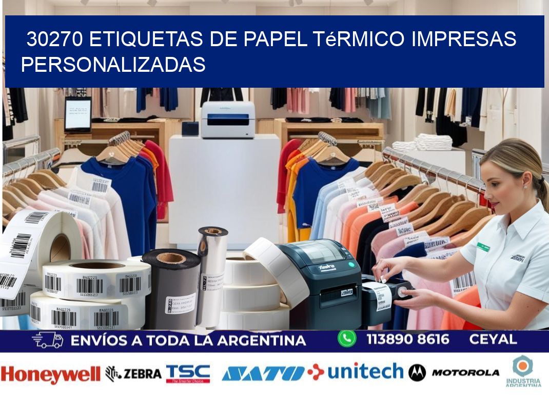 30270 Etiquetas de papel térmico impresas personalizadas
