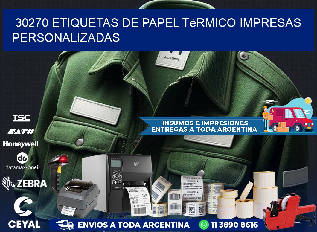 30270 Etiquetas de papel térmico impresas personalizadas