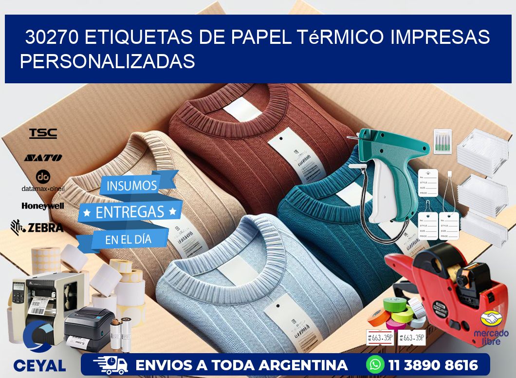 30270 Etiquetas de papel térmico impresas personalizadas