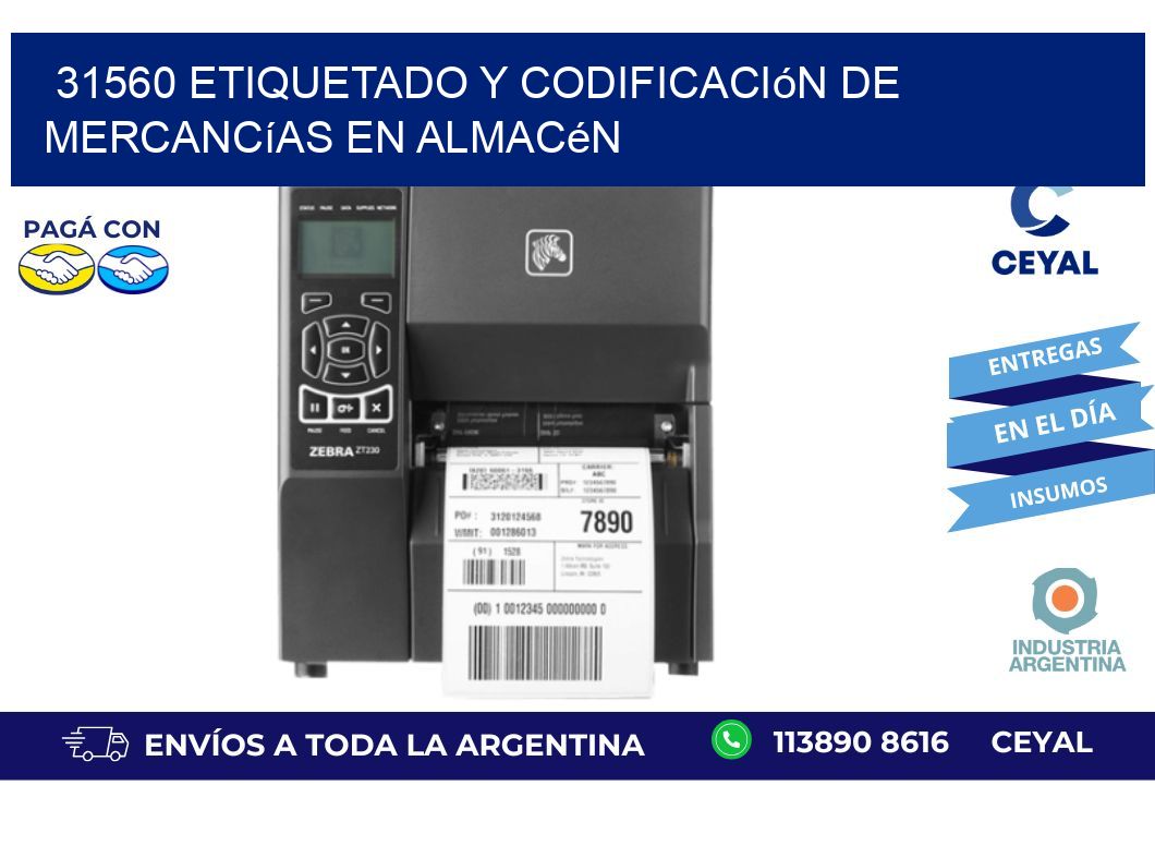 31560 Etiquetado y codificación de mercancías en almacén