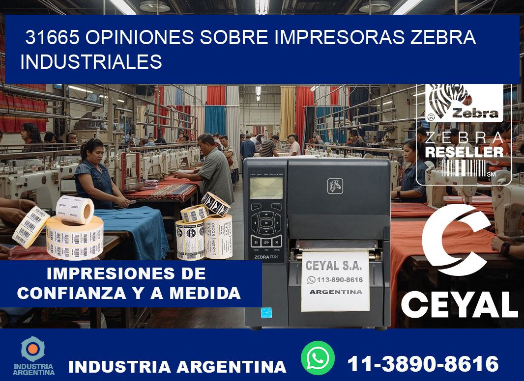 31665 opiniones sobre impresoras zebra industriales