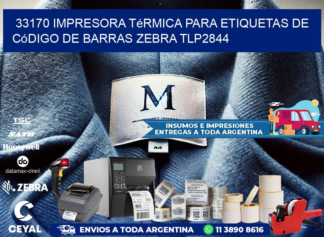 33170 impresora térmica para etiquetas de código de barras Zebra TLP2844